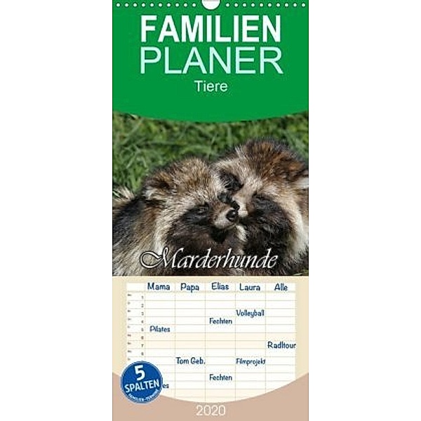 Marderhunde - Familienplaner hoch (Wandkalender 2020 , 21 cm x 45 cm, hoch), Antje Lindert-Rottke