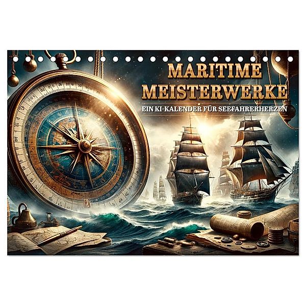 Maritime Meisterwerke: Ein KI-Kalender für Seefahrerherzen (Tischkalender 2025 DIN A5 quer), CALVENDO Monatskalender, Calvendo, arteafcti