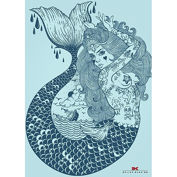 Maritimes Notizbuch - Illustration: Meerjungfrau