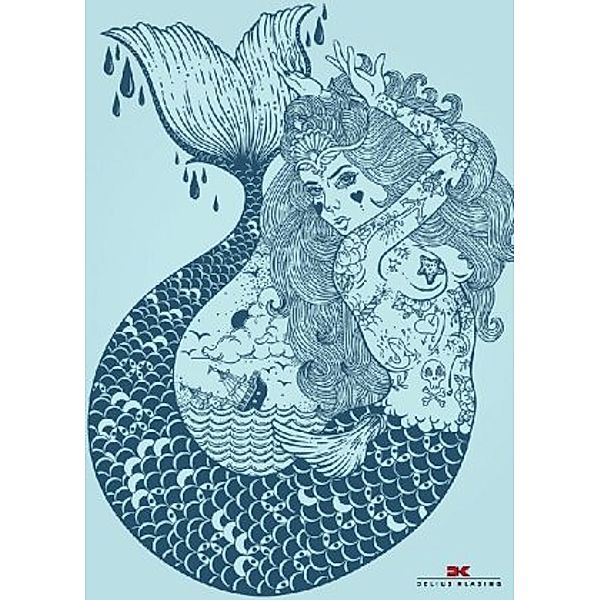 Maritimes Notizbuch - Illustration: Meerjungfrau, 2er-Set