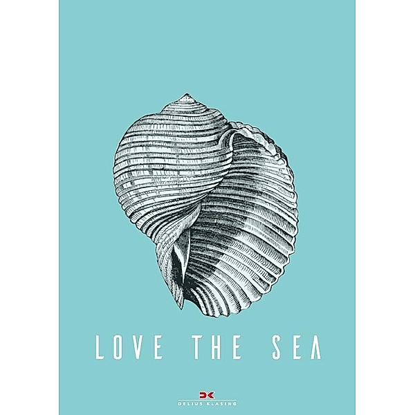 Maritimes Notizbuch - Illustration: Muschel, Spruch: Love the Sea