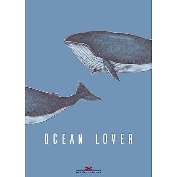 Maritimes Notizbuch - Illustration: Wale, Spruch: Ocean Lover, 2er-Set