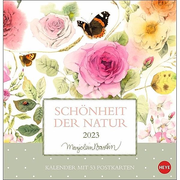 Marjolein Bastin: Schönheit der Natur Premium-Postkartenkalender 2023. Hochwertiger Tisch-Kalender mit 53 liebevoll illu, Marjolein Bastin
