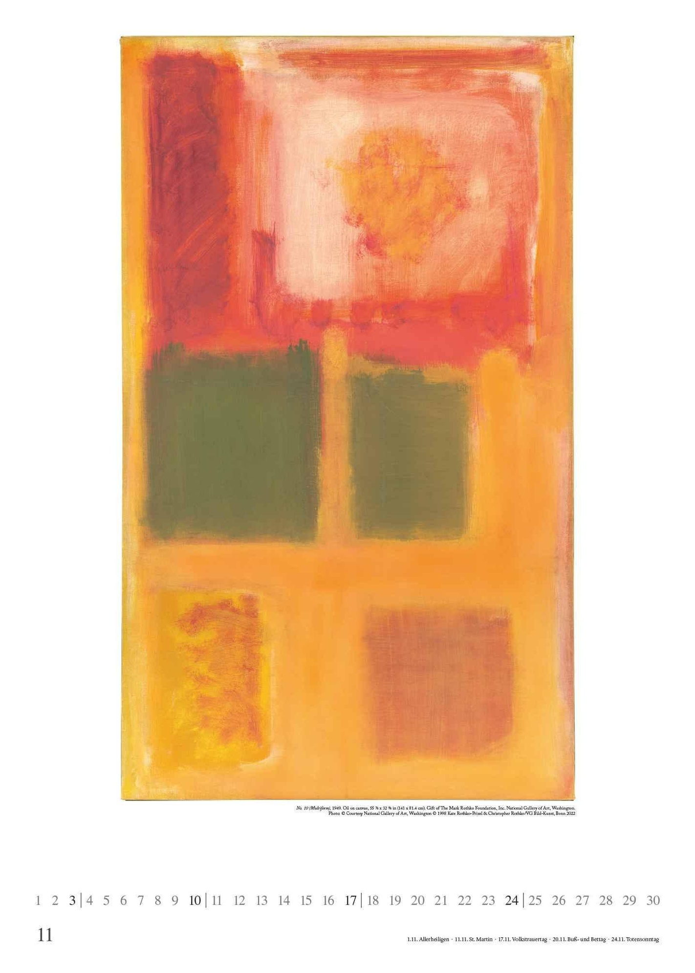 Mark Rothko 2024 KunstKalender PosterKalender 50x70 Kalender