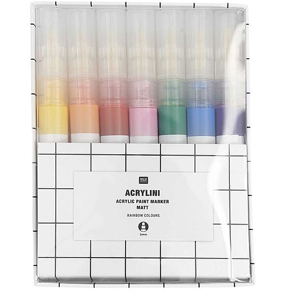 RICO DESIGN Marker ACRYLINI 7-teilig in rainbow colours