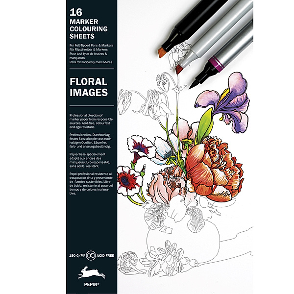 Marker Colouring Book / Floral Images, Pepin van Roojen