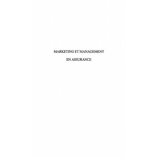 MARKETING ET MANAGEMENT EN ASSURANCE / Hors-collection, Jacques Charbonnier
