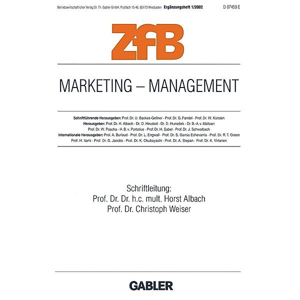 Marketing - Management / ZfB Special Issue Bd.1