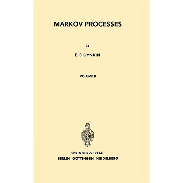Markov Processes / Grundlehren der mathematischen Wissenschaften Bd.122, E. B. Dynkin