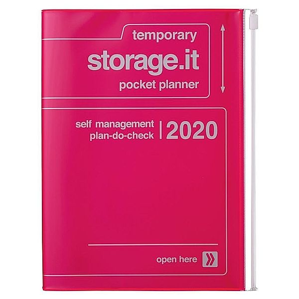 MARK'S 2020 Taschenkalender A5 vertikal, Storage.it, Neon pink