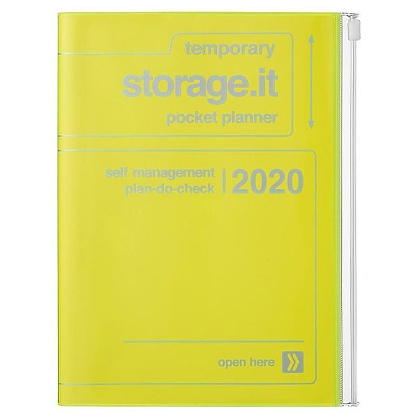 MARK'S 2020 Taschenkalender A5 vertikal, Storage.it, Neon yellow
