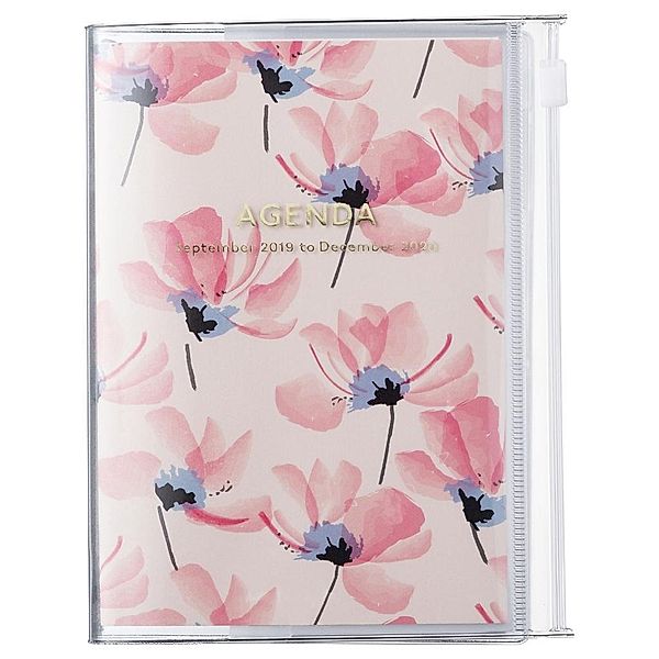 MARK'S 2020 Taschenkalender A6 vertikal, Flower Pattern, Pink
