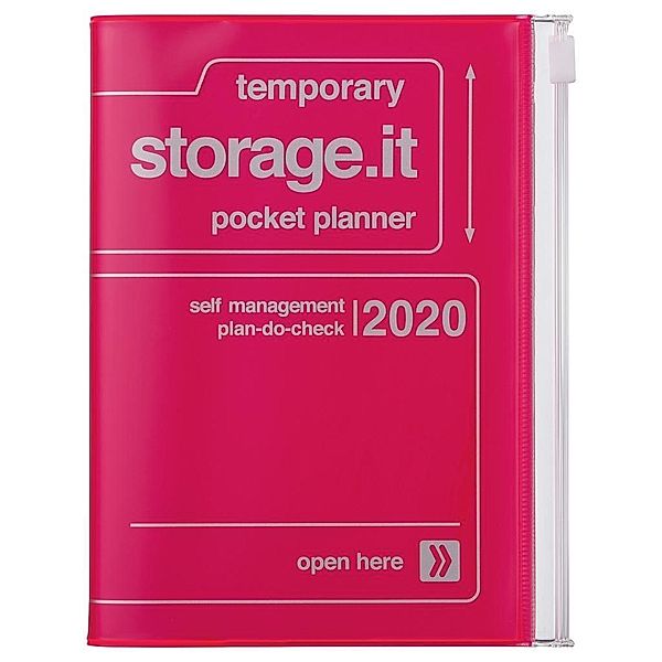 MARK'S 2020 Taschenkalender A6 vertikal, Storage.it, Neon pink