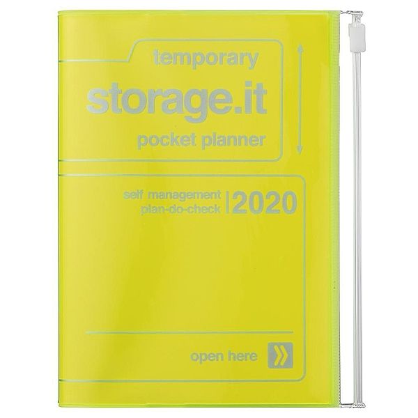 MARK'S 2020 Taschenkalender A6 vertikal, Storage.it, Neon yellow