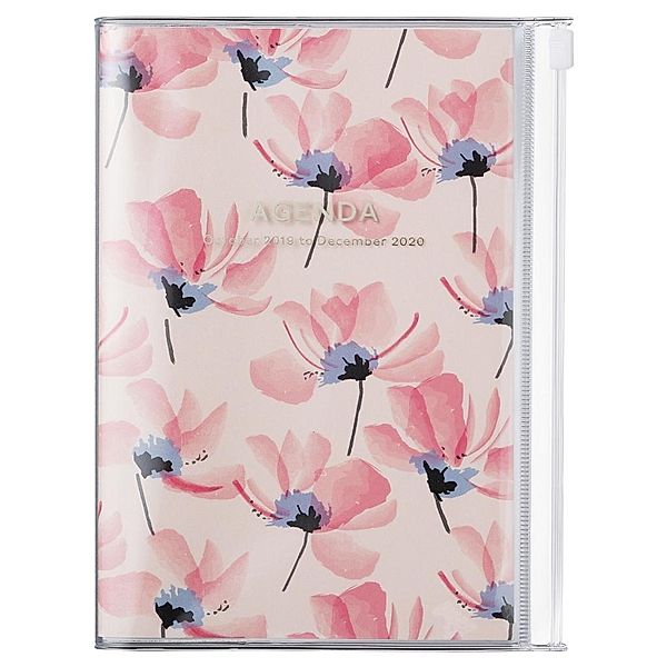 MARK'S 2020 Taschenkalender B6 vertikal, Flower Pattern, Pink