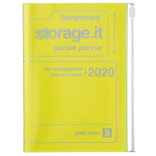 MARK'S 2020 Taschenkalender B6 vertikal, Storage.it, Neon Yellow
