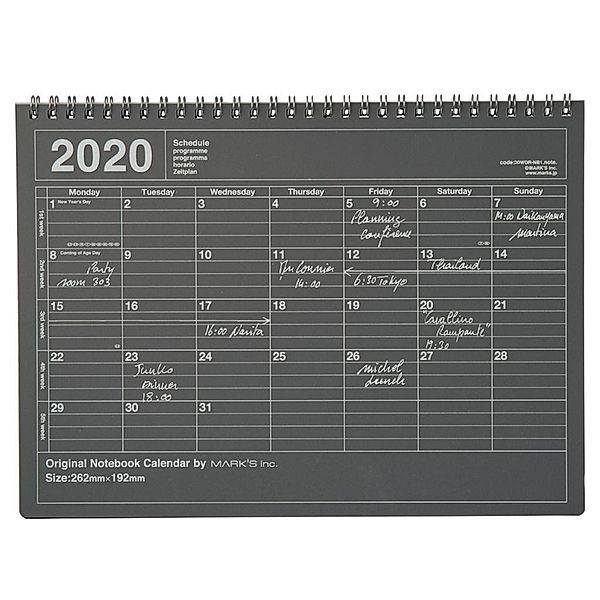 MARK'S 2020 Tischkalender M, Black