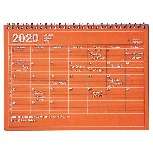 MARK'S 2020 Tischkalender M, Orange