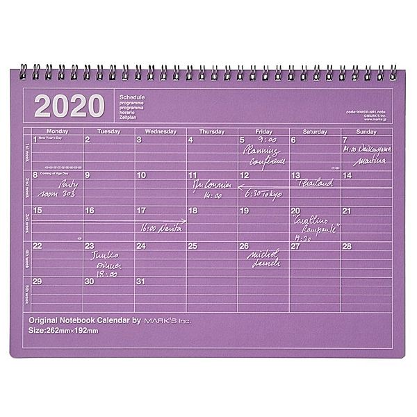 MARK'S 2020 Tischkalender M, Purple