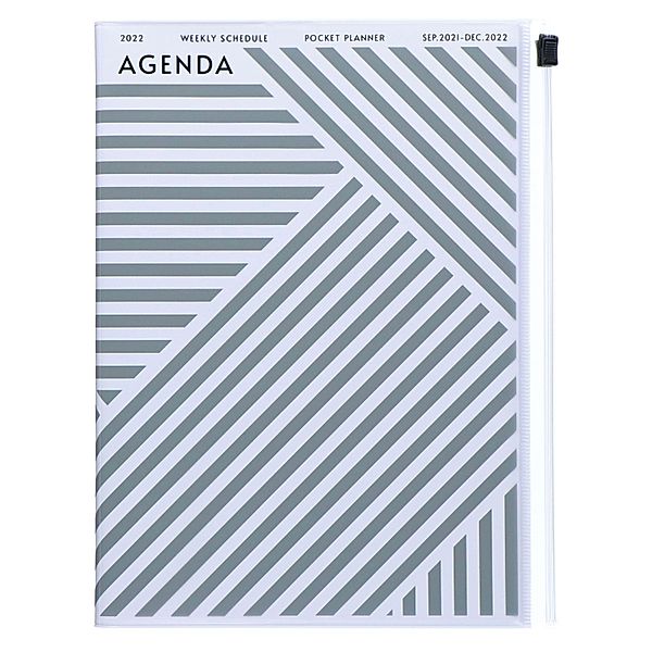 MARK'S 2021/2022 Taschenkalender A5 vertikal, Geometric Pattern, Gray