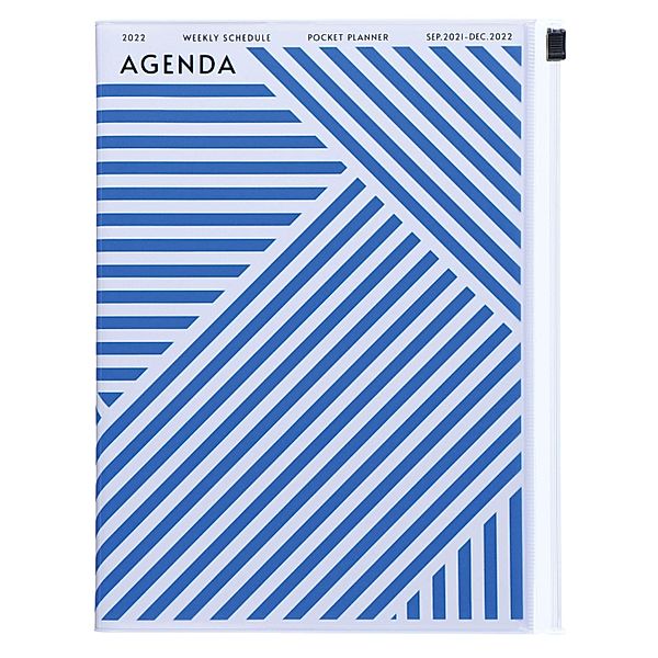 MARK'S 2021/2022 Taschenkalender A5 vertikal, Geometric Pattern, BLUE