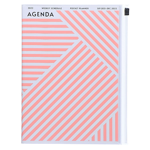 MARK'S 2021/2022 Taschenkalender A5 vertikal, Geometric Pattern, PINK