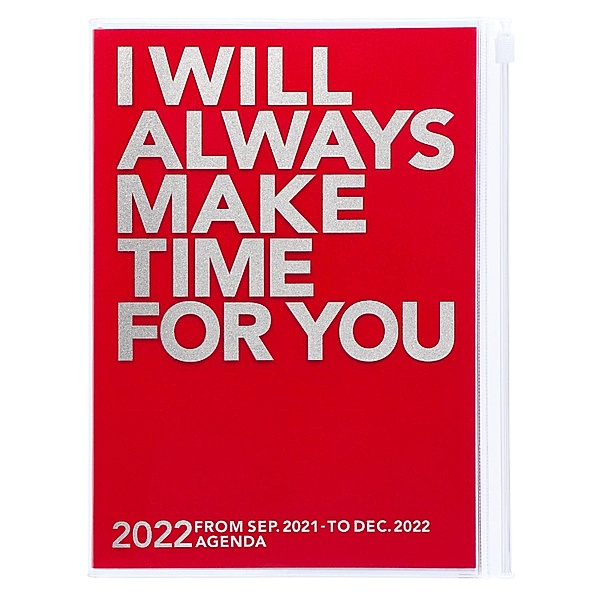 MARK'S 2021/2022 Taschenkalender A5 vertikal, MAKE TIME, Red
