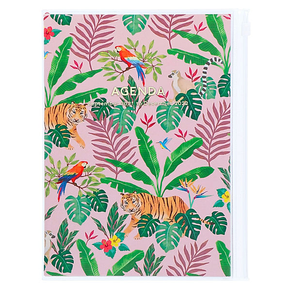 MARK'S 2021/2022 Taschenkalender A5 vertikal, Storage it, Jungle, Pink