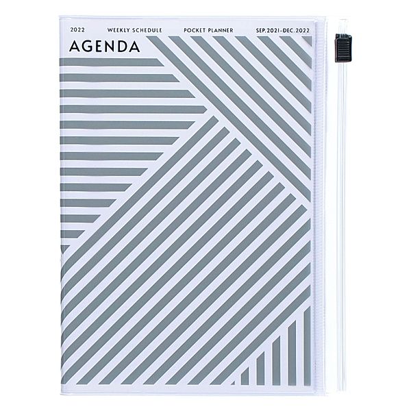 MARK'S 2021/2022 Taschenkalender A6 vertikal, Geometric Pattern, Gray