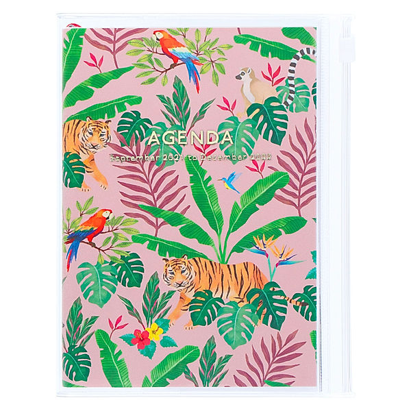 MARK'S 2021/2022 Taschenkalender A6 vertikal, Storage it, Jungle, Pink