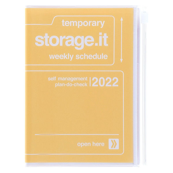 MARK'S 2021/2022 Taschenkalender A6 vertikal, Storage it, Yellow