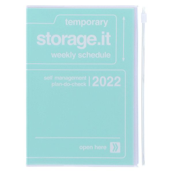 MARK'S 2021/2022 Taschenkalender B6 horizontal, left type Storage it, Mint