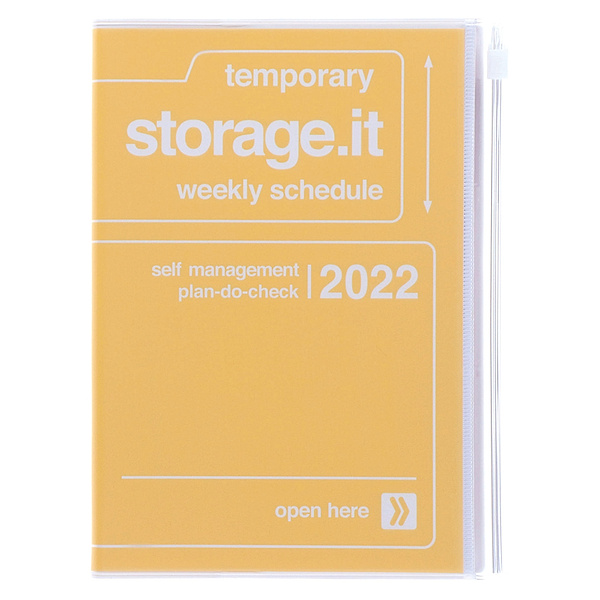 MARK'S 2021/2022 Taschenkalender B6 vertikal, Storage it, Yellow
