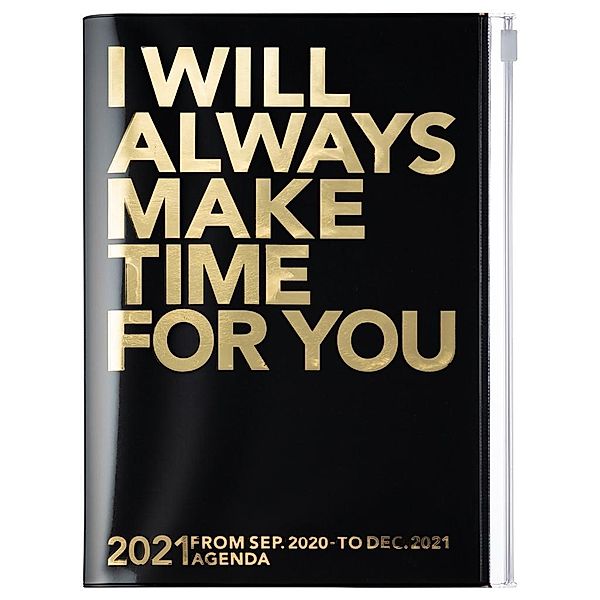 MARK'S 2021 Taschenkalender A5 vertikal, MAKE TIME, Black