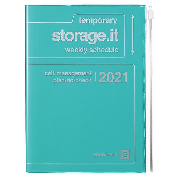 MARK'S 2021 Taschenkalender A5 vertikal, Storage.it, Turquoise