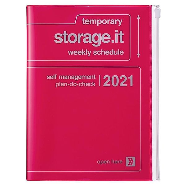 MARK'S 2021 Taschenkalender A5 vertikal, Storage.it, Neon Pink
