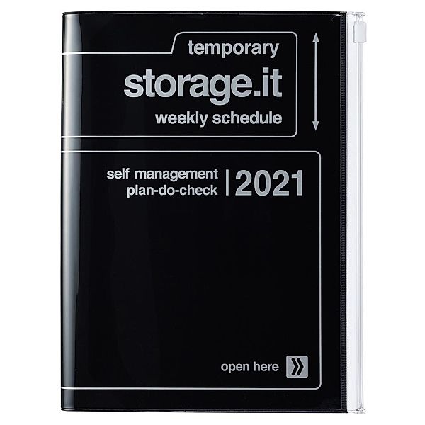 MARK'S 2021 Taschenkalender A5 vertikal, Storage.it, Black