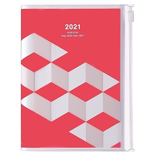 MARK'S 2021 Taschenkalender A6 vertikal, Geometric Pattern, Pink