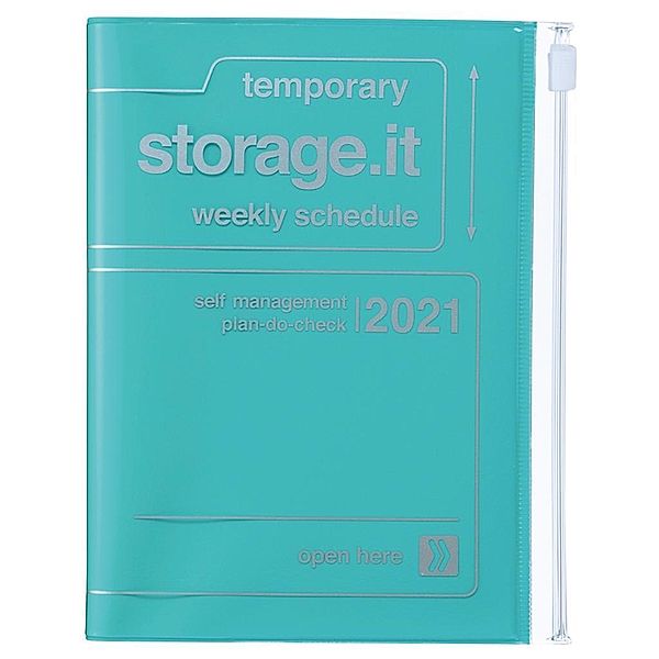 MARK'S 2021 Taschenkalender A6 vertikal, Storage.it, Turquoise
