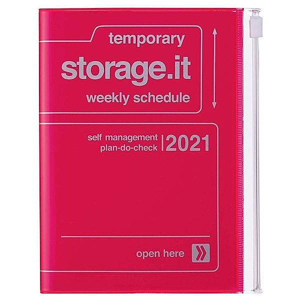 MARK'S 2021 Taschenkalender A6 vertikal, Storage.it, Neon Pink