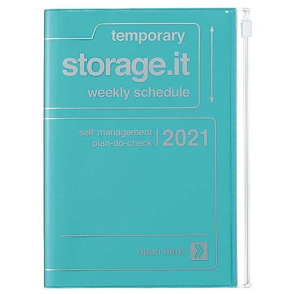 MARK'S 2021 Taschenkalender B6 vertikal, Storage.it, Turquoise