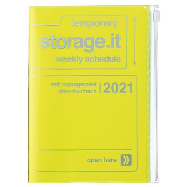 MARK'S 2021 Taschenkalender B6 vertikal, Storage.it, Neon Yellow