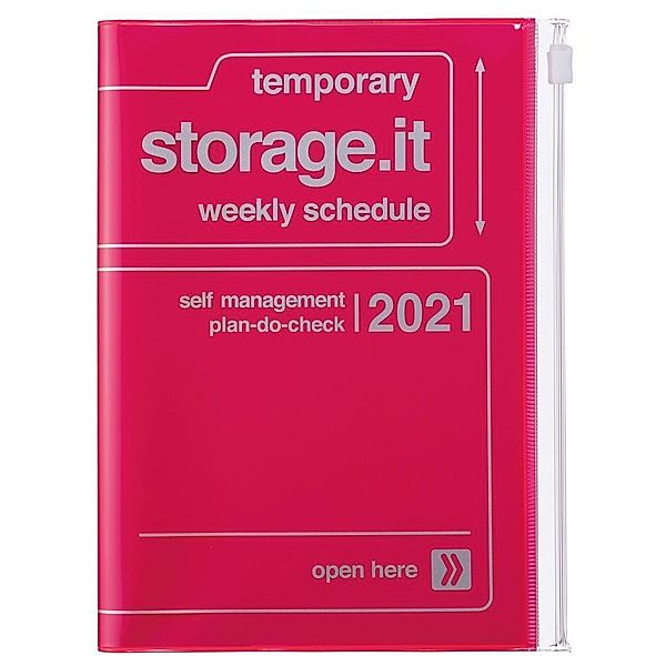 MARK'S 2021 Taschenkalender B6 vertikal, Storage.it, Neon Pink