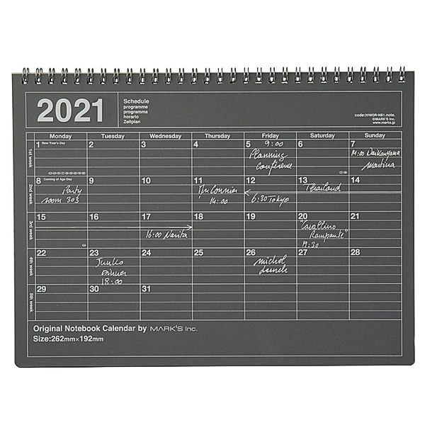 MARK'S 2021 Tischkalender M, Black