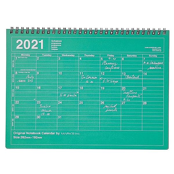 MARK'S 2021 Tischkalender M, Green