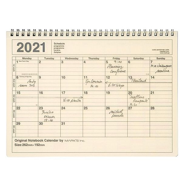 MARK'S 2021 Tischkalender M, Ivory