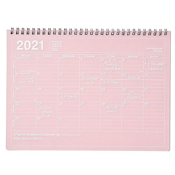 MARK'S 2021 Tischkalender M, Pink