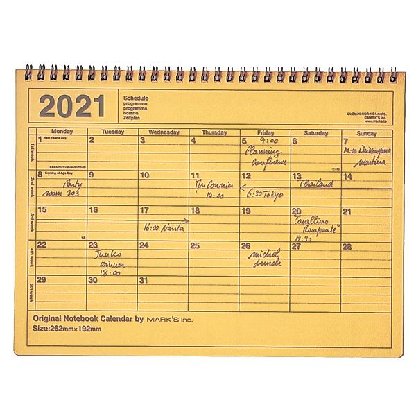 MARK'S 2021 Tischkalender M, Yellow