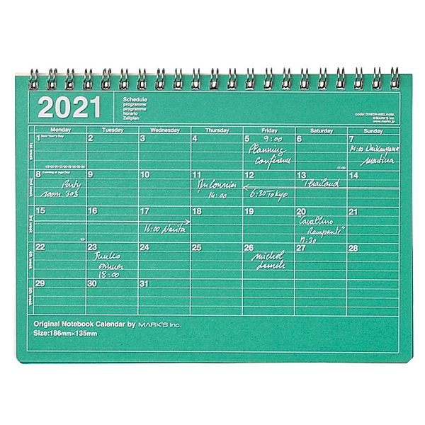 MARK'S 2021 Tischkalender S, Green