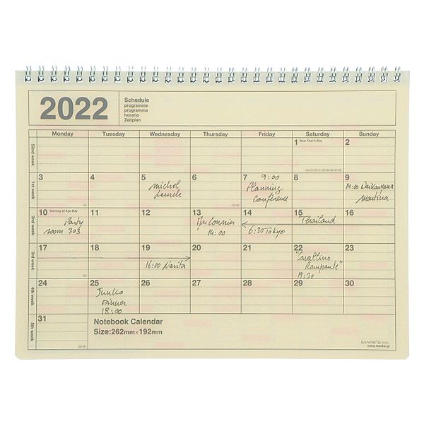 MARK'S 2022 Tischkalender M, Ivory